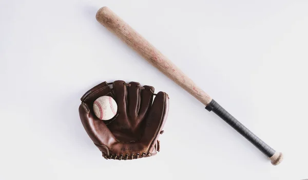 Baseball Bat Ball Glove — Zdjęcie stockowe
