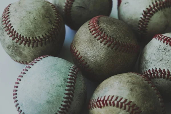 Κοντινό Πλάνο Μπάλες Του Μπέιζμπολ Έννοια Του Αθλητισμού — Φωτογραφία Αρχείου