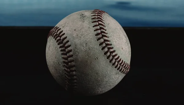 Baseball Ball Black Blue Background — Stock Photo, Image