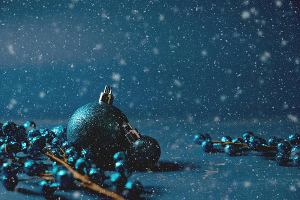 Fondo Navidad Con Decoraciones Nieve —  Fotos de Stock