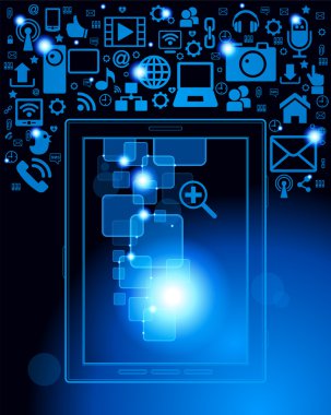 simgeleri ile değmek perde tablet düğmeleri
