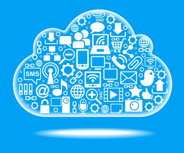 bulut sosyal ağ mavi