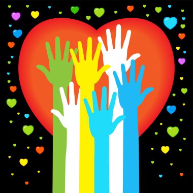 bir ağaç şeklinde el heart