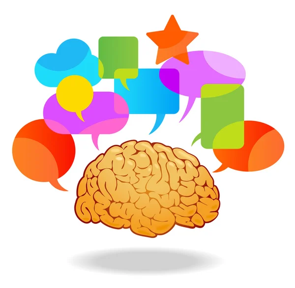 Brain speech bubble — Stock Vector