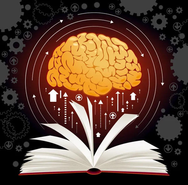 Brain book — Stock Vector