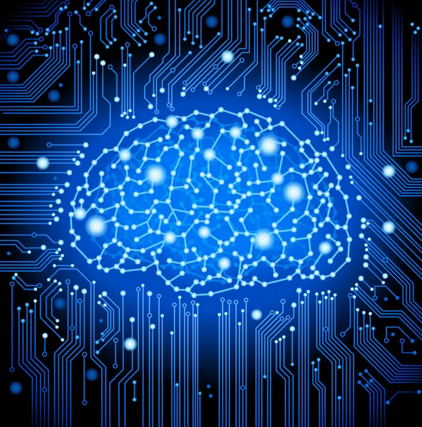 回路基板の脳の背景 — ストックベクタ