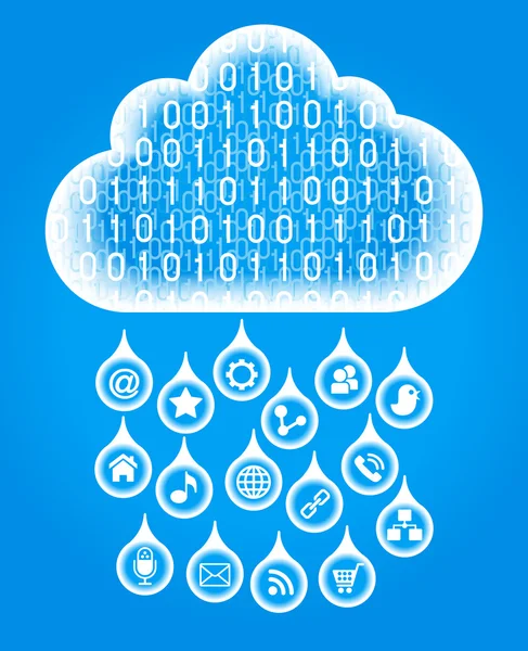 Soziale Netzwerke in der Cloud — Stockvektor