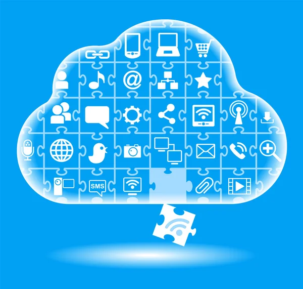 Verbinding met cloud computing — Stockvector