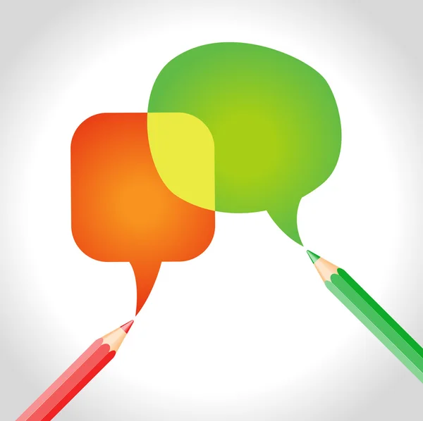 Pencils and Speech Bubble — Stock Vector