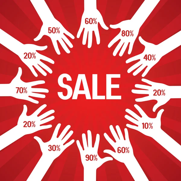 Prodejní plakát s procentuální slevou — Stockový vektor