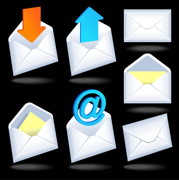 Conjunto de envelopes para letras — Vetor de Stock