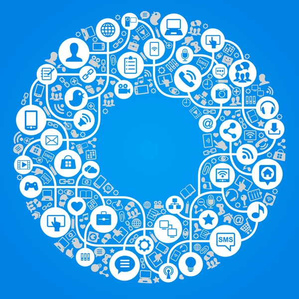 Sosyal Medya simgeler vektör arka plan ağ — Stok Vektör
