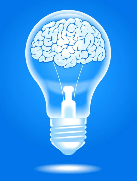 Lampe mit Gehirn — Stockvektor