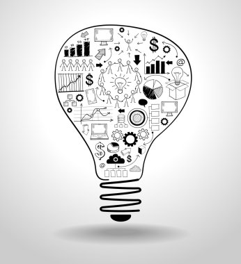Çizim konsepti olan ampul