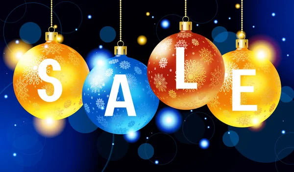 Capodanno e Natale vendita poster con sconto — Vettoriale Stock