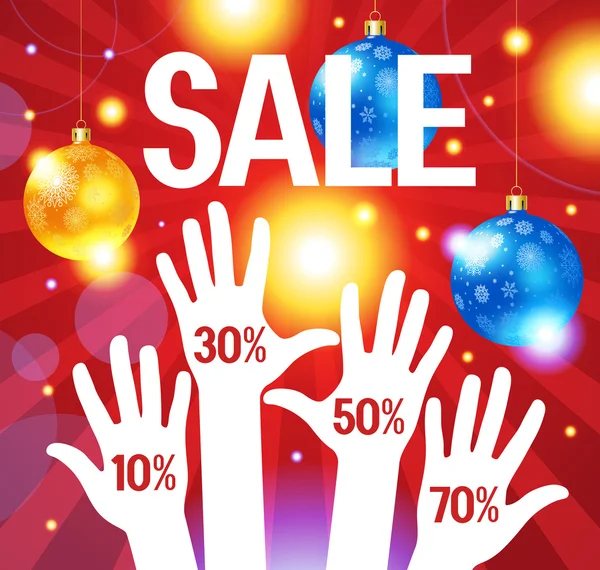 Capodanno e Natale vendita poster con sconto — Vettoriale Stock