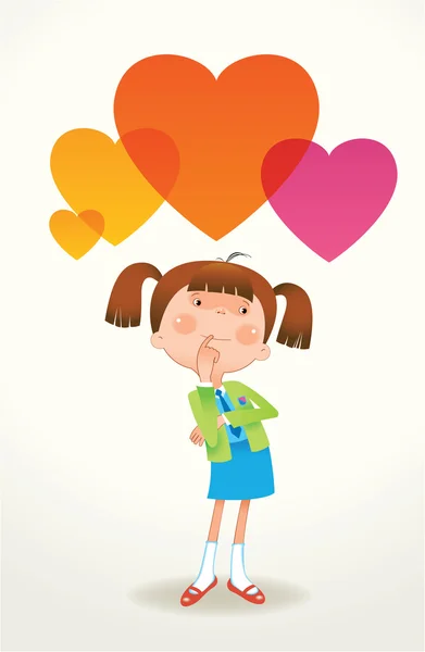 Cartoon People and hearts on Valentine\'s Day