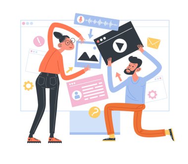 ui ux tasarım ya da mobil uygulama üzerinde çalışan tasarımcılar. Tasarım ve programlama pankartı. Cms Geliştirme. Web iniş sayfası. Reklam. İnsan prototipi ya da kodlama web sayfası ya da mobil uygulama. 