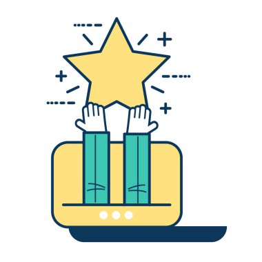 Bir adamın elinde bir ödül vardır. Başarılarla gurur duymak. Onurlu sertifika veya kavram. 