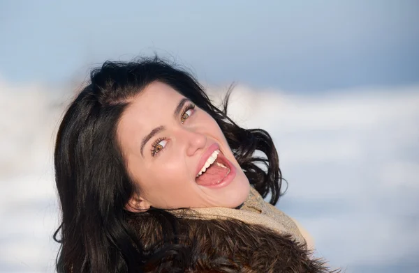 Portrait of a girl enjoying the winter day — Stock Photo, Image