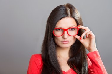 kız üzerinde gözlük