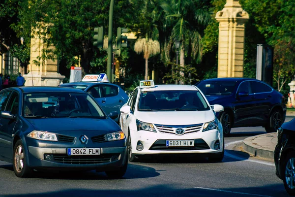 Seville Spain September 2021 Traffic Jam Streets Seville Emblematic City — Stock Photo, Image