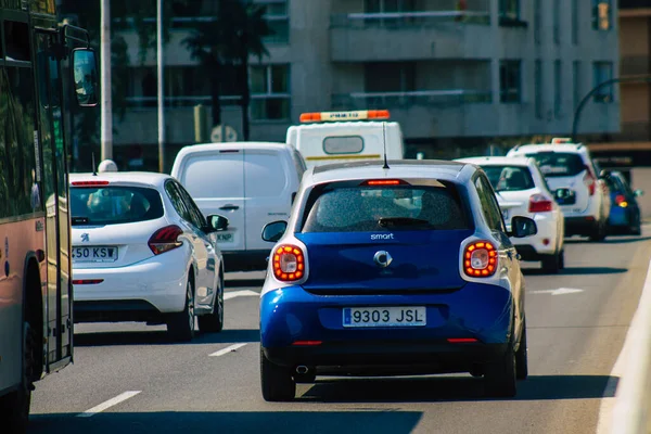 Seville Spain September 2021 Traffic Jam Streets Seville Emblematic City — Stock Photo, Image