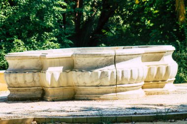 Seville İspanya 28 Eylül 2021 Maria Luisa Parkı, Endülüs Bölgesi 'nin başkenti ve sembolik şehri Sevilla' nın ilk yeşil akciğerlerinden biridir.