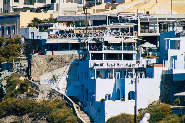 Santorini Island Fira Grekland Oktober 2021 Panoramautsikt Över Staden Fira — Stockfoto