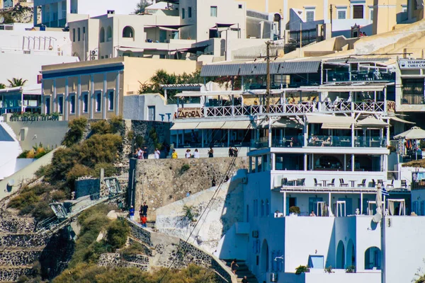 Santorini Island Fira Grekland Oktober 2021 Panoramautsikt Över Staden Fira — Stockfoto