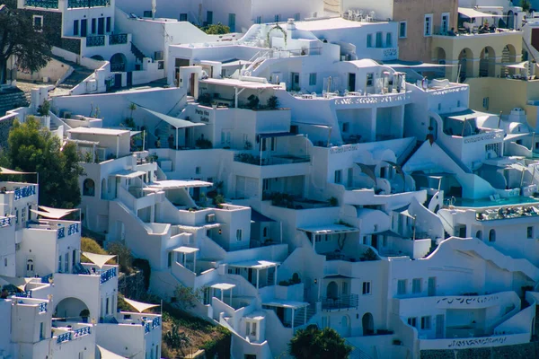 Isola Santorini Fira Grecia Ottobre 2021 Veduta Panoramica Della Città — Foto Stock