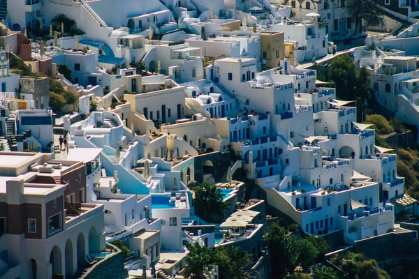Isla Santorini Fira Grecia Octubre 2021 Vista Panorámica Ciudad Fira —  Fotos de Stock