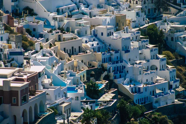 Santorini Island Fira Griekenland Oktober 2021 Panoramisch Uitzicht Stad Fira — Stockfoto