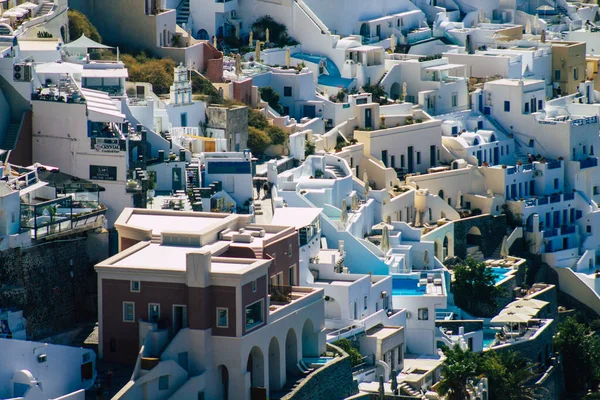 Σαντορίνη Φηρά Ελλάδα Οκτωβρίου 2021 Πανοραμική Θέα Της Πόλης Των — Φωτογραφία Αρχείου