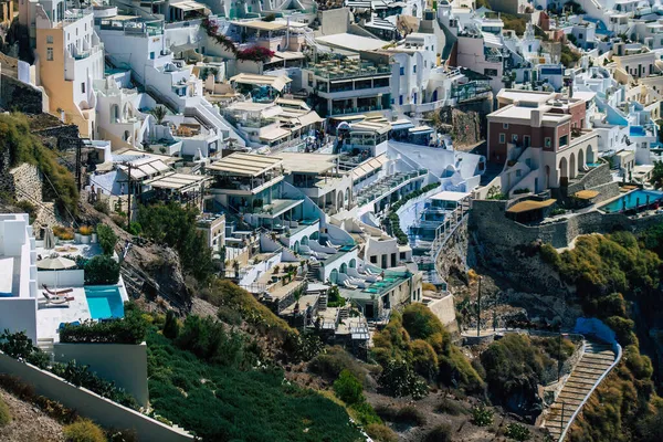 Isla Santorini Fira Grecia Octubre 2021 Vista Panorámica Ciudad Fira —  Fotos de Stock