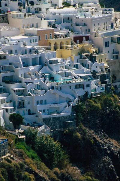 Isla Santorini Fira Grecia Octubre 2021 Vista Panorámica Ciudad Fira —  Fotos de Stock