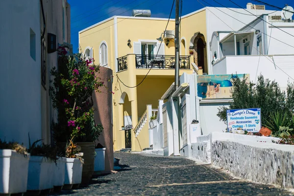 Остров Санторини Фира Греция Октября 2021 Узкие Улочки Города Фира — стоковое фото