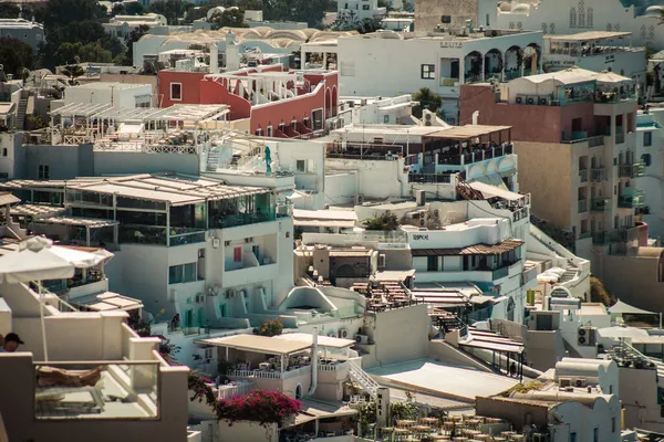 Santorini Island Fira Greece October 2021 Cityscape Town Fira Small — Stock Photo, Image