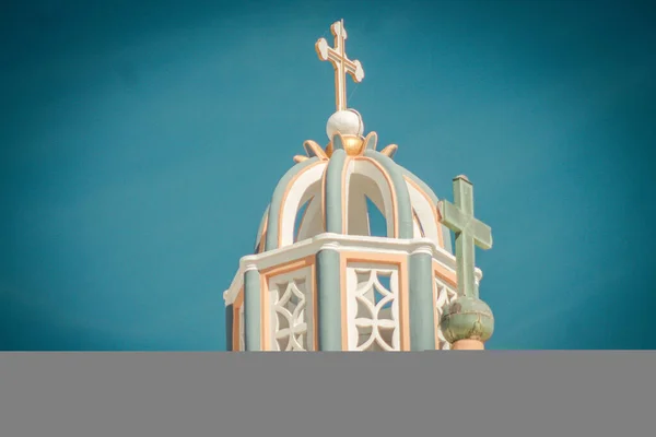 Santorini Insel Fira Griechenland Oktober 2021 Traditionelle Orthodoxe Kirche Der — Stockfoto