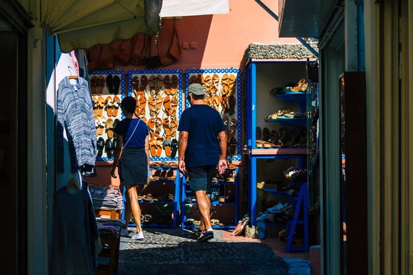 Isla Santorini Fira Grecia Octubre 2021 Objetos Decorativos Accesorios Bienes — Foto de Stock