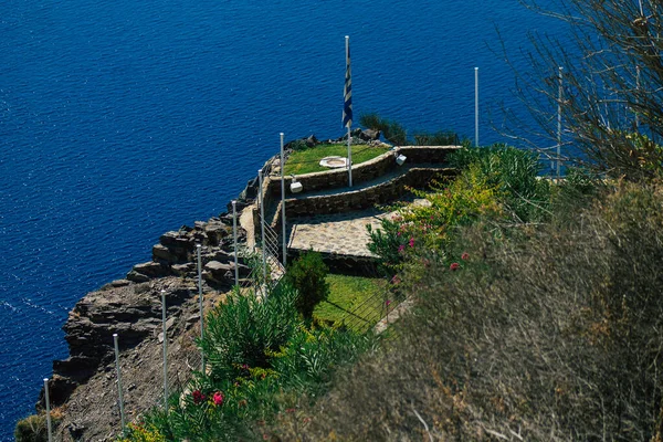 Остров Санторини Фира Греция Октября 2021 Года Утес Санторини Кальдера — стоковое фото