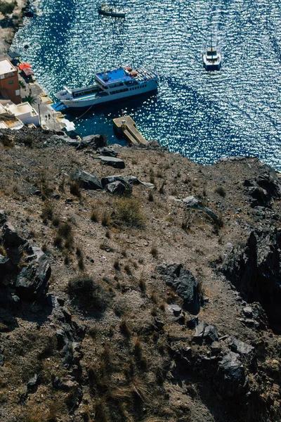 Santorini Island Fira Grekland Oktober 2021 Klippan Santorini Kaldera Kollapsade — Stockfoto