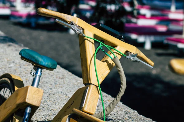 Santorini Perissa Griekenland Oktober 2021 Toegankelijke Fietsen Huur Voor Een — Stockfoto