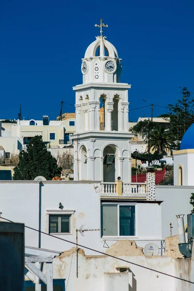 圣托里尼岛 2021年10月10日 圣托里尼岛典型的传统东正教教堂 — 图库照片