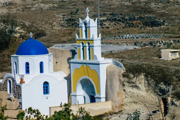 Santorini Island Grekland Oktober 2021 Traditionell Ortodox Kyrka Typisk För — Stockfoto