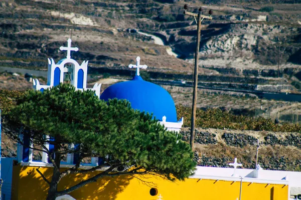 Isla Santorini Grecia Octubre 2021 Iglesia Ortodoxa Tradicional Típica Esta —  Fotos de Stock
