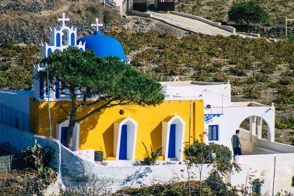 圣托里尼岛 2021年10月10日 圣托里尼岛典型的传统东正教教堂 — 图库照片