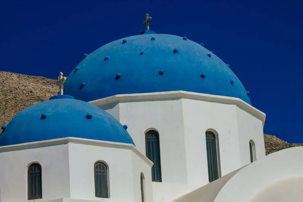 Isla Santorini Grecia Octubre 2021 Iglesia Ortodoxa Tradicional Típica Esta — Foto de Stock