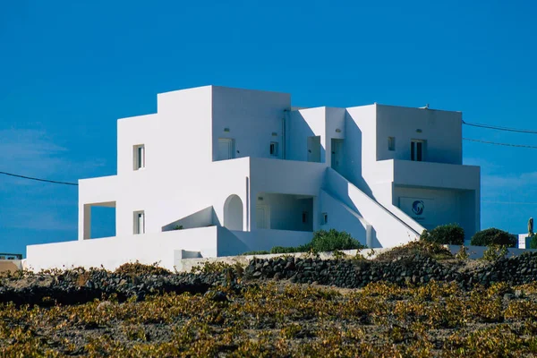 Santorini Island Greece October 2021 Traditional Greec White House Typical — Stock Photo, Image