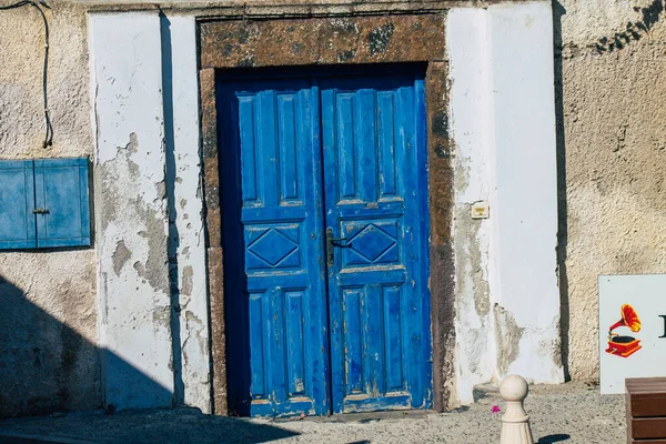 Santorini Island Řecko Října 2021 Tradiční Řecký Bílý Dům Typický — Stock fotografie